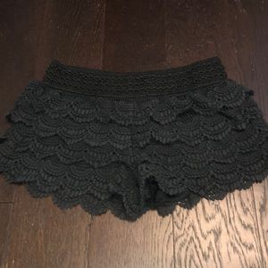 Black lace shorts
